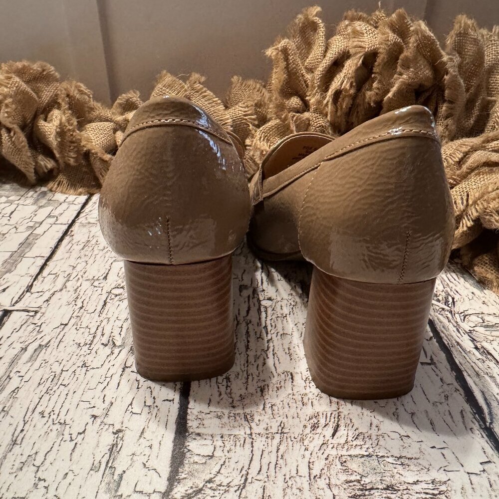 Womens Block Heels Tan Brown - Picture 2 of 4
